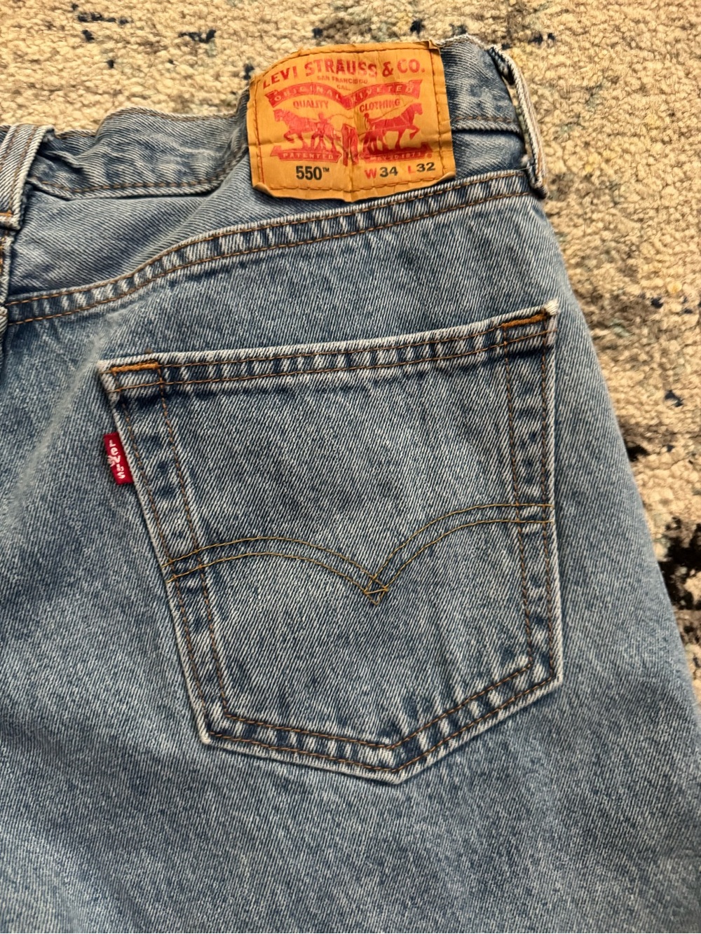 2 Pairs! Levi’s 550 Relaxed Jeans - Faded Blue and Charcoal Black 1994 - Picture 5 of 9